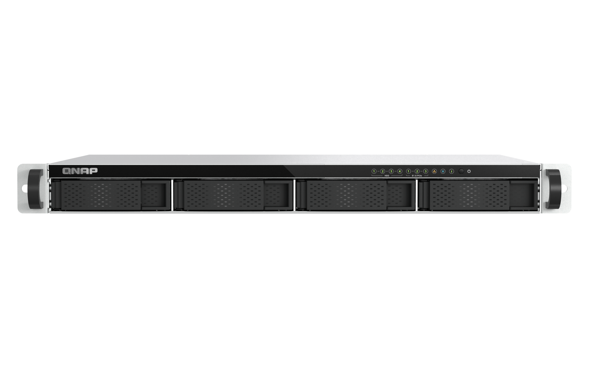 QNAP - 4-Bay 1U Rackmount NAS, E1.S/M.2 PCIe NVMe, für kleine Racks - TS-h765eU-8G