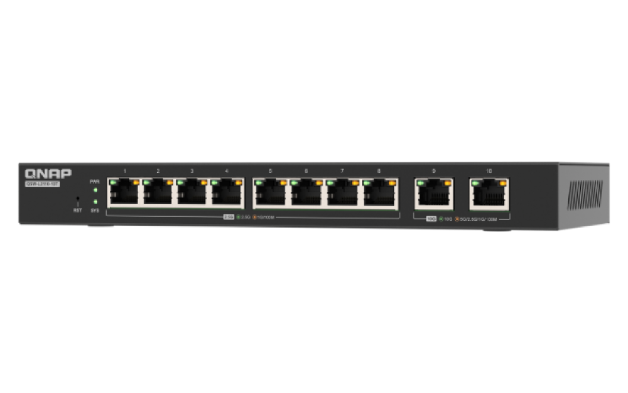 QNAP - 10 Port Lite Managed Switch mit 2.5 GbE und 10GbE BASE-T Konnektivität - QSW-L2110-10T