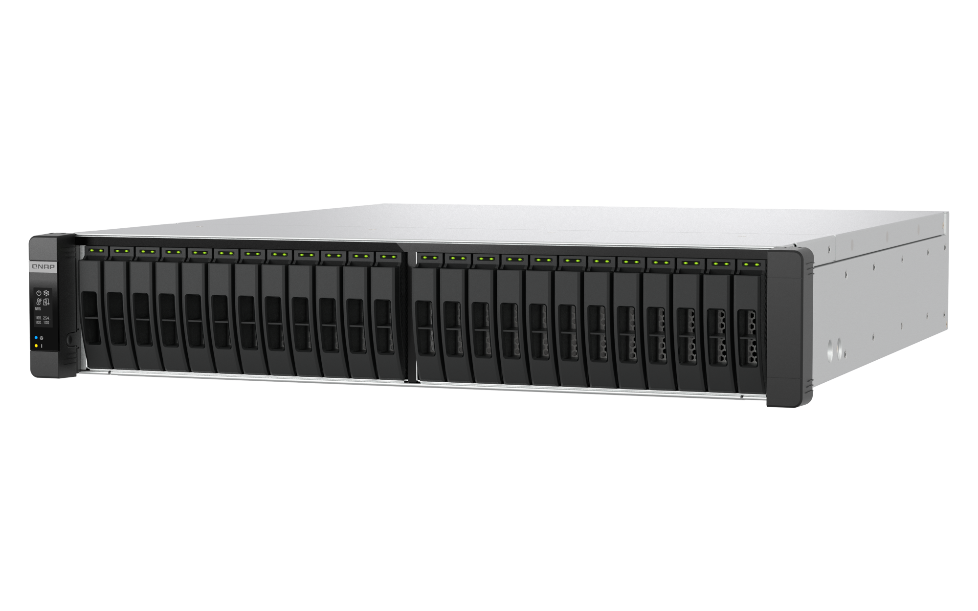 QNAP - 24-Bay 2U-Rackmont Enterprise NAS mit Dual-Controller, ZFS, 128 GB ECC-RAM - ES2486AFdc-2142IT-128G
