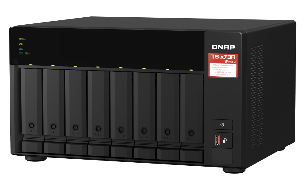 QNAP - Bundle 4-Bay NAS und 5 Port Switch mit Ryzen Power & 2.5GbE - TS-473A-SW5T