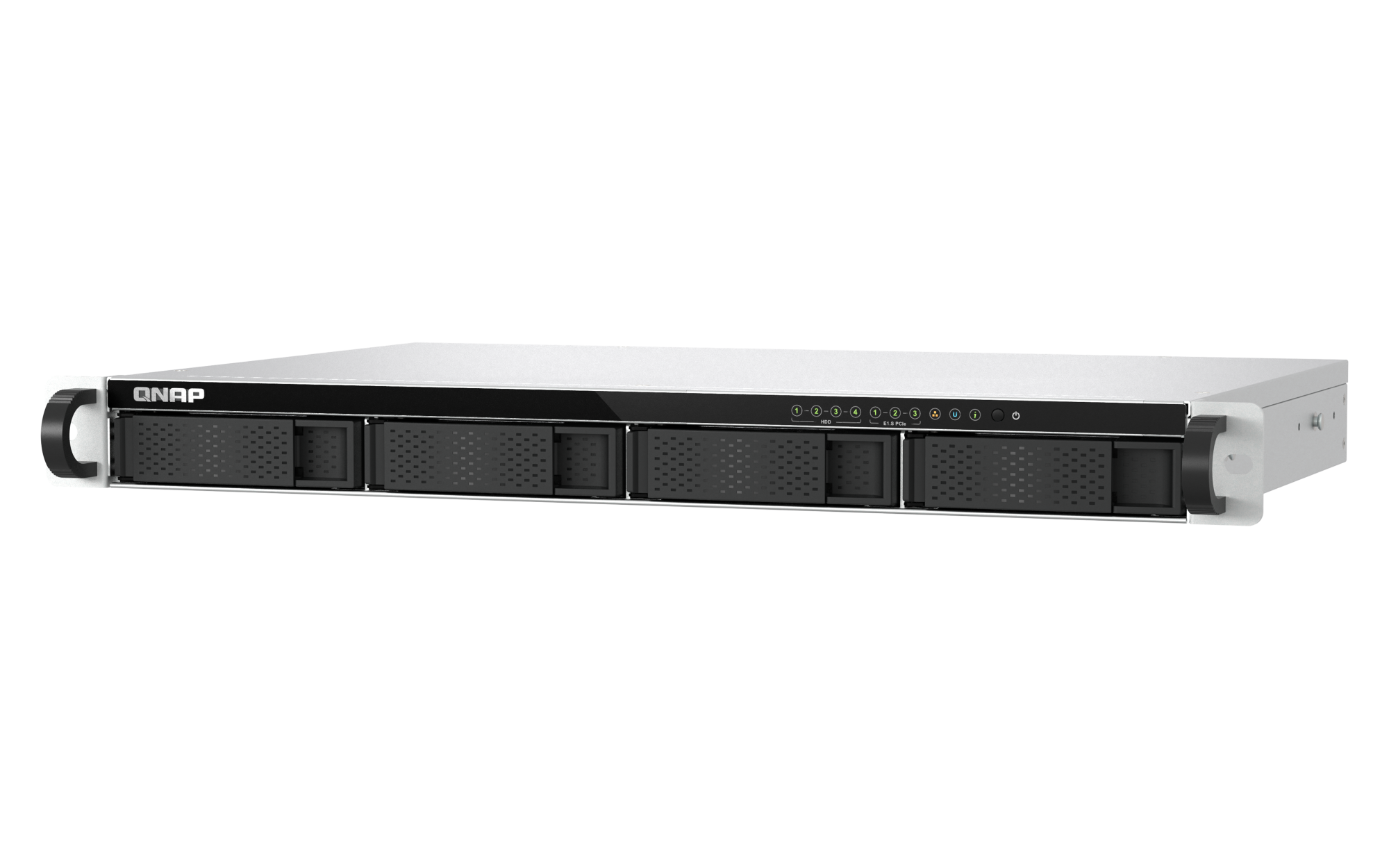QNAP - 4-Bay 1U Rackmount NAS, E1.S/M.2 PCIe NVMe, für kleine Racks - TS-h765eU-8G