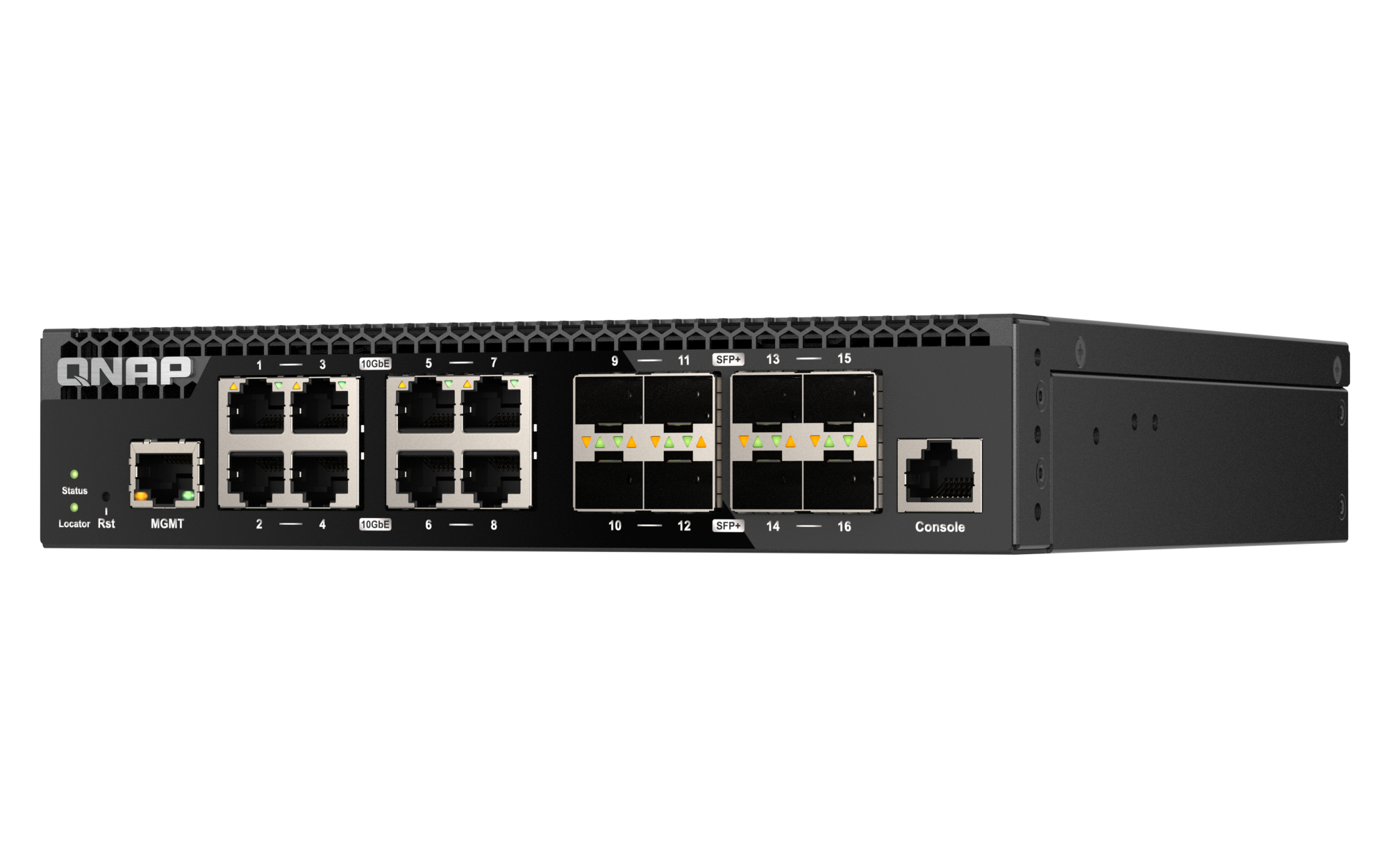 QNAP - 16 Port 10GbE Layer-2 Managed Rackmount Switch mit 10GbE BASE-T und SFP+ Konnektivität - QSW-M3216R-8S8T