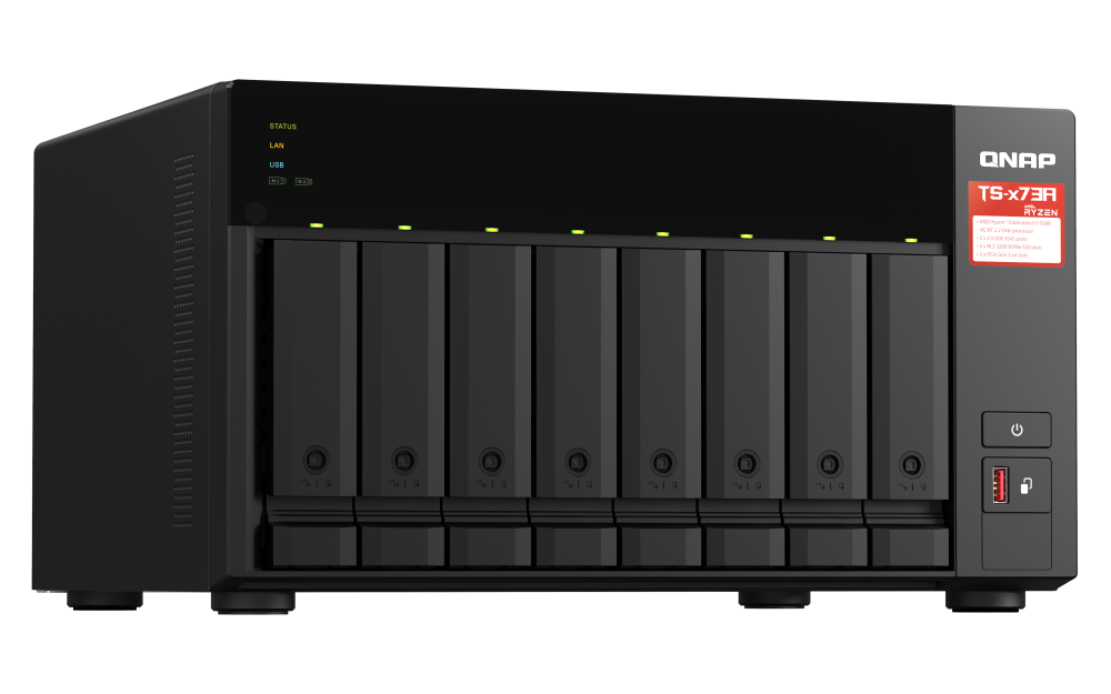 QNAP - Bundle 4-Bay NAS und 5 Port Switch mit Ryzen Power & 2.5GbE - TS-473A-SW5T