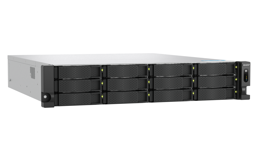 QNAP - NAS aziendale da 12 alloggiamenti, montabile su rack 2U, con processore AMD Ryzen 7 serie 7000 - TS-h1277AXU-RP-R7-32G