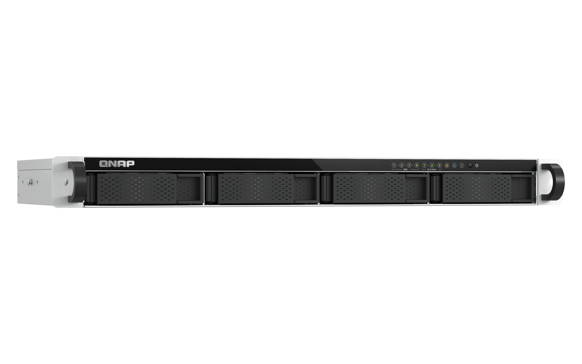 QNAP - 4-Bay 1U Rackmount NAS, E1.S/M.2 PCIe NVMe, für kleine Racks - TS-h765eU-8G