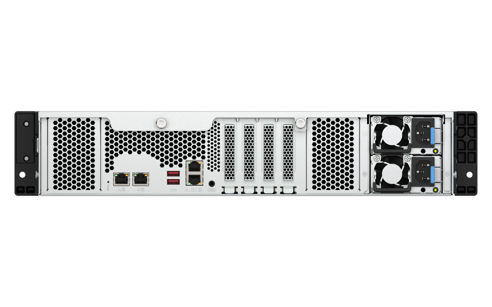 QNAP - NAS aziendale da 12 alloggiamenti, montabile su rack 2U, con processore AMD Ryzen 7 serie 7000 - TS-h1277AXU-RP-R7-32G