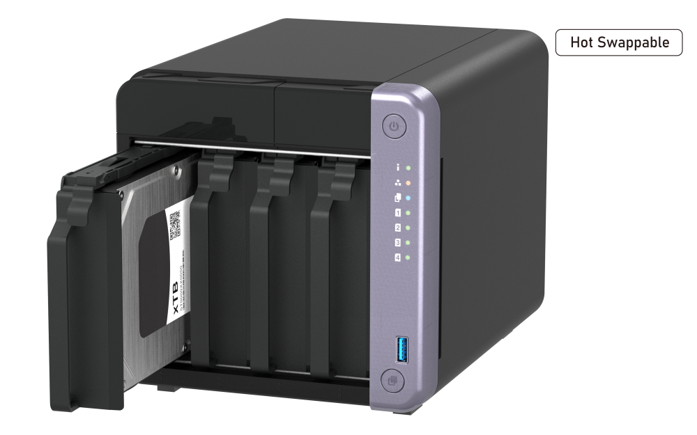 QNAP - 4-Bay NAS mit 10GbE und 4 GB RAM mit PE Schaum Dämmung - TS-432X-4G-PE