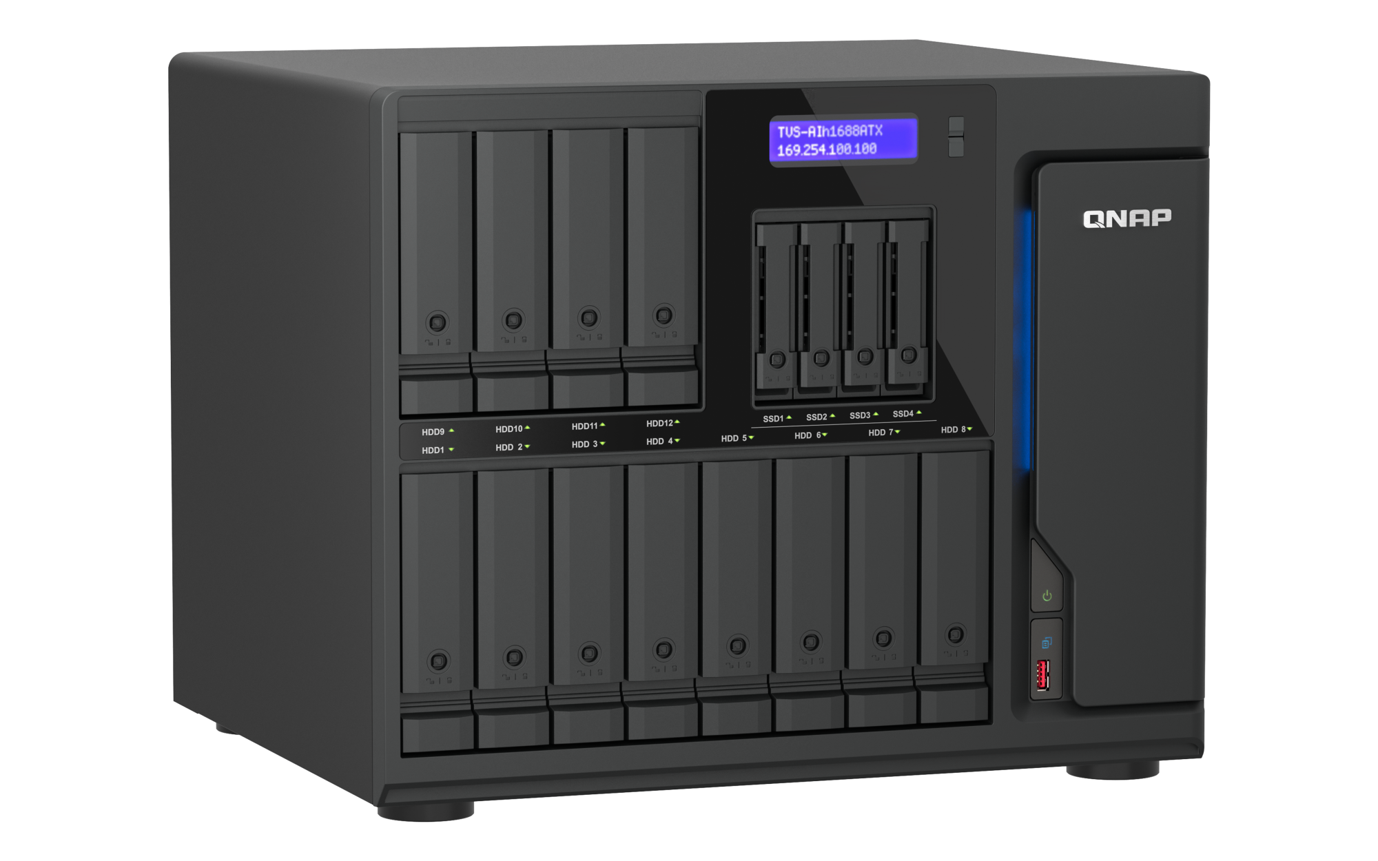 QNAP - 16-Bay Enterprise NAS mit Intel Core Ultra9 und 32 GB RAM - TVS-AIh1688X-U9-32