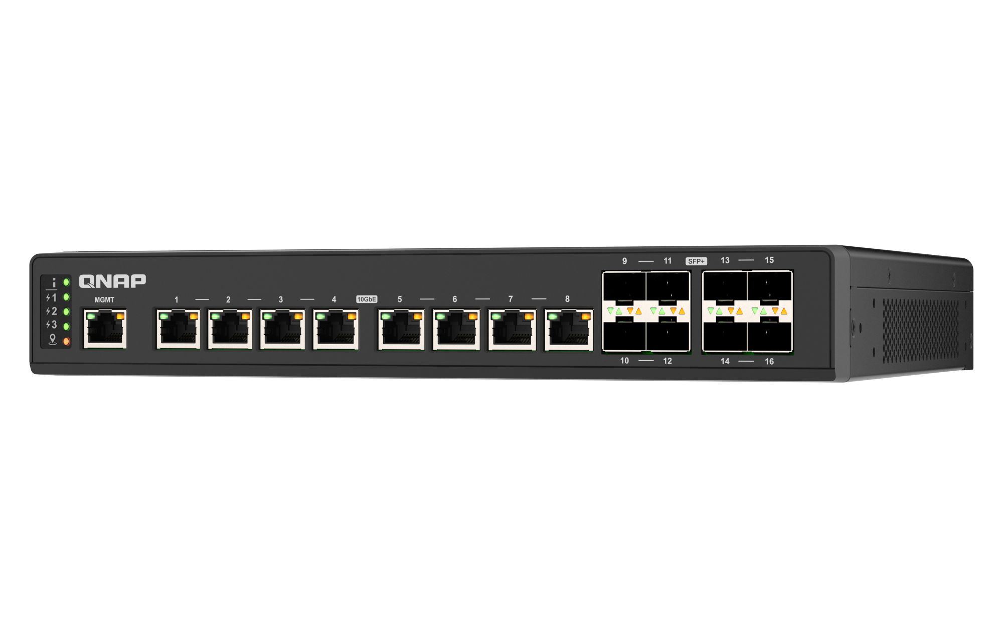 QNAP - 16 Port 10GbE Managed Switch mit 10GbE BASE-T und SFP+ Konnektivität, Lüfterlos - QSW-IM3216-8S8T
