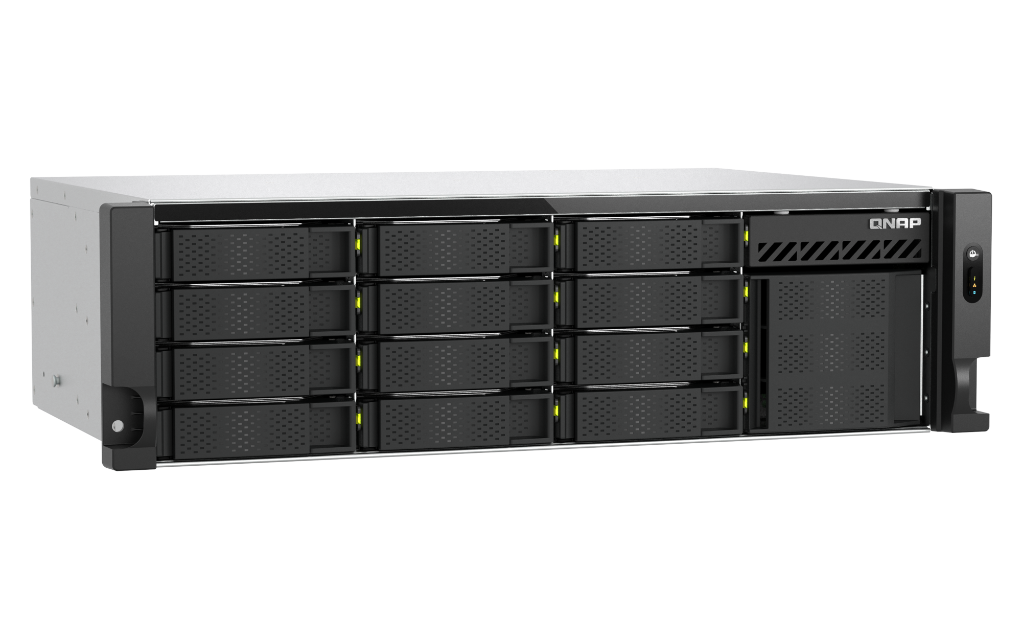 QNAP - 16-Bay Enterprise NAS mit Intel 8 Core CPU und 8GB RAM, Gehäuse mit kurzer Einbautiefe - TS-h1655XeU-RP-8G