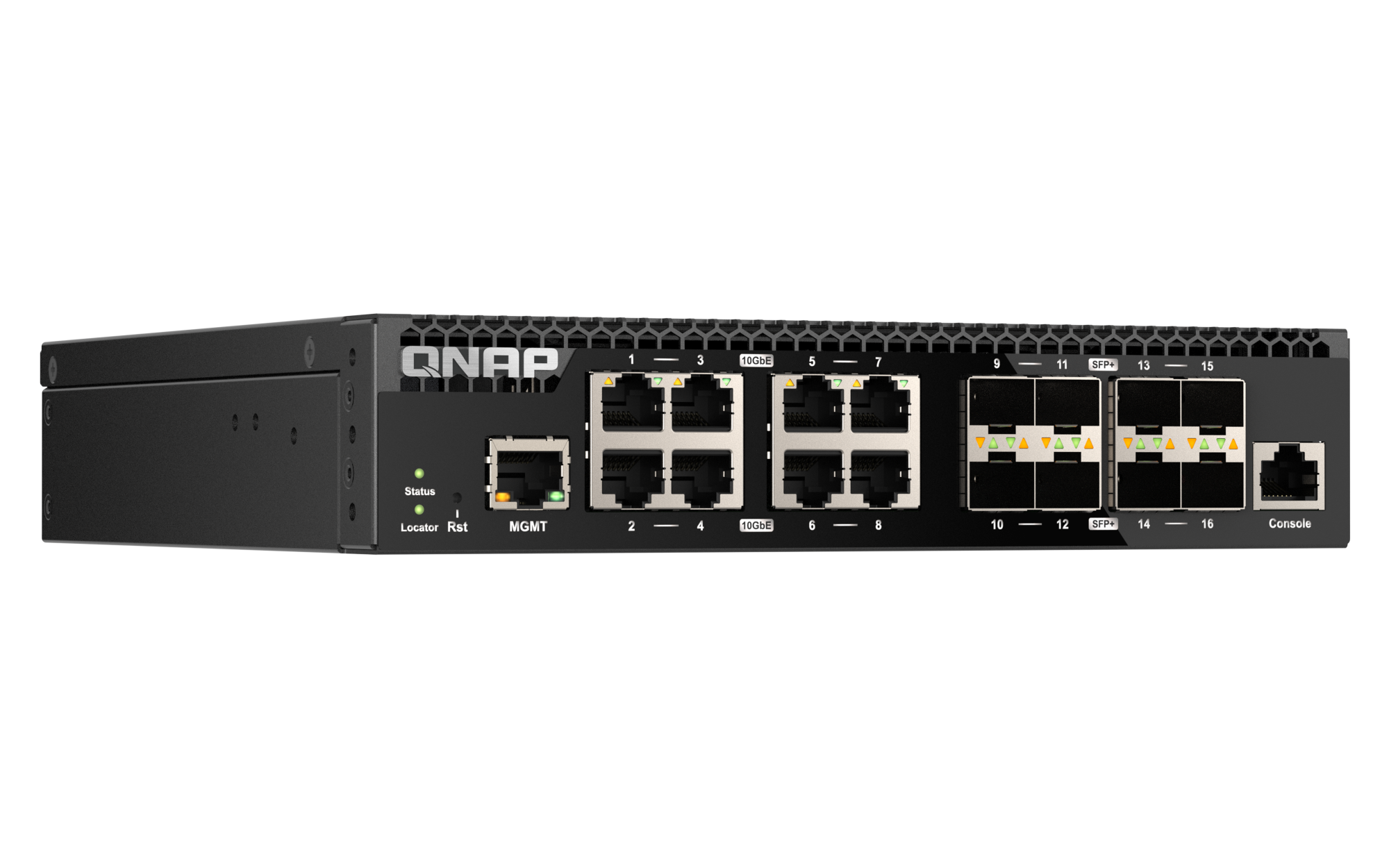 QNAP - 16 Port 10GbE Layer-2 Managed Rackmount Switch mit 10GbE BASE-T und SFP+ Konnektivität - QSW-M3216R-8S8T