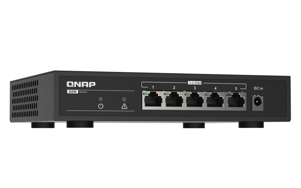 QNAP - Bundle 4-Bay NAS und 5 Port Switch mit Ryzen Power & 2.5GbE - TS-473A-SW5T