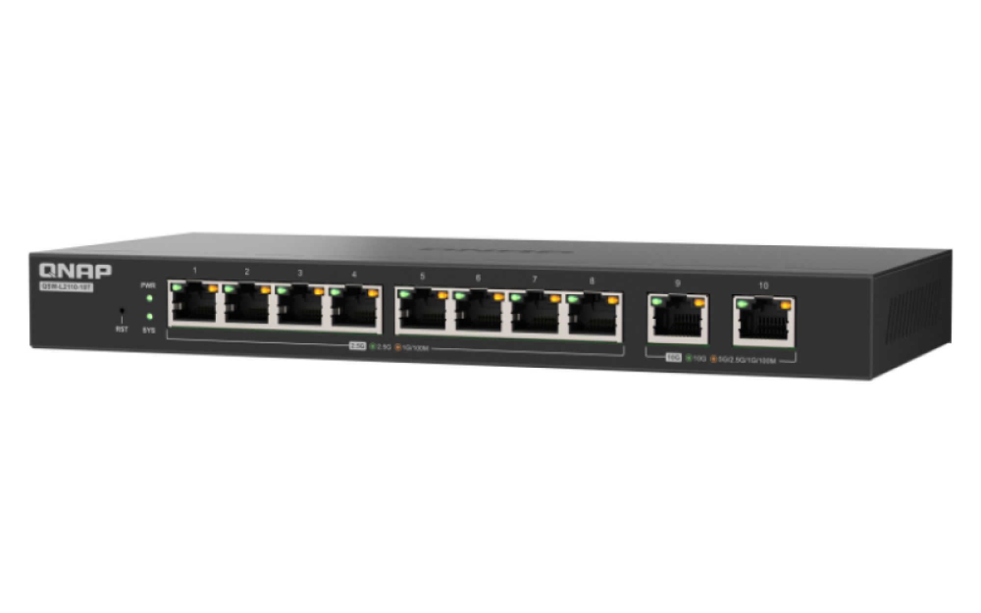 QNAP - 10 Port Lite Managed Switch mit 2.5 GbE und 10GbE BASE-T Konnektivität - QSW-L2110-10T