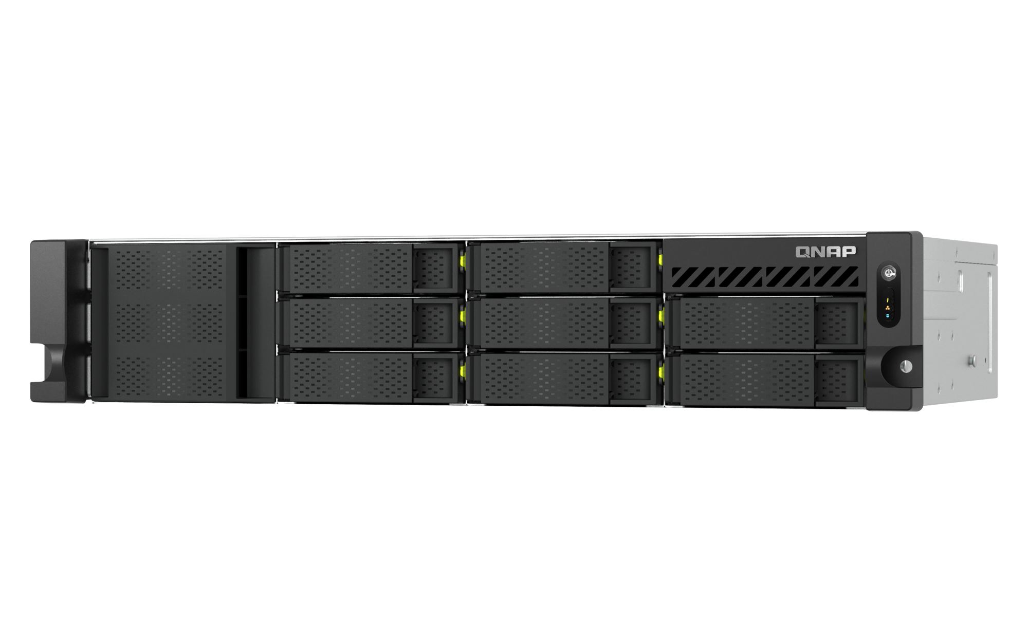 QNAP - 10-Bay Enterprise NAS mit Intel 4 Core CPU und 8GB RAM, Gehäuse mit kurzer Einbautiefe - TS-h1065eU-RP-8G