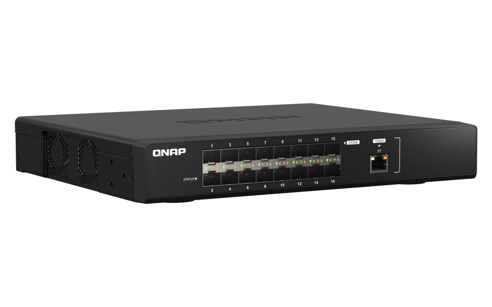 QNAP - 16 Port Ultra-High-Speed 25GbE Fiber Managed Switch - QSW-M5216-1T