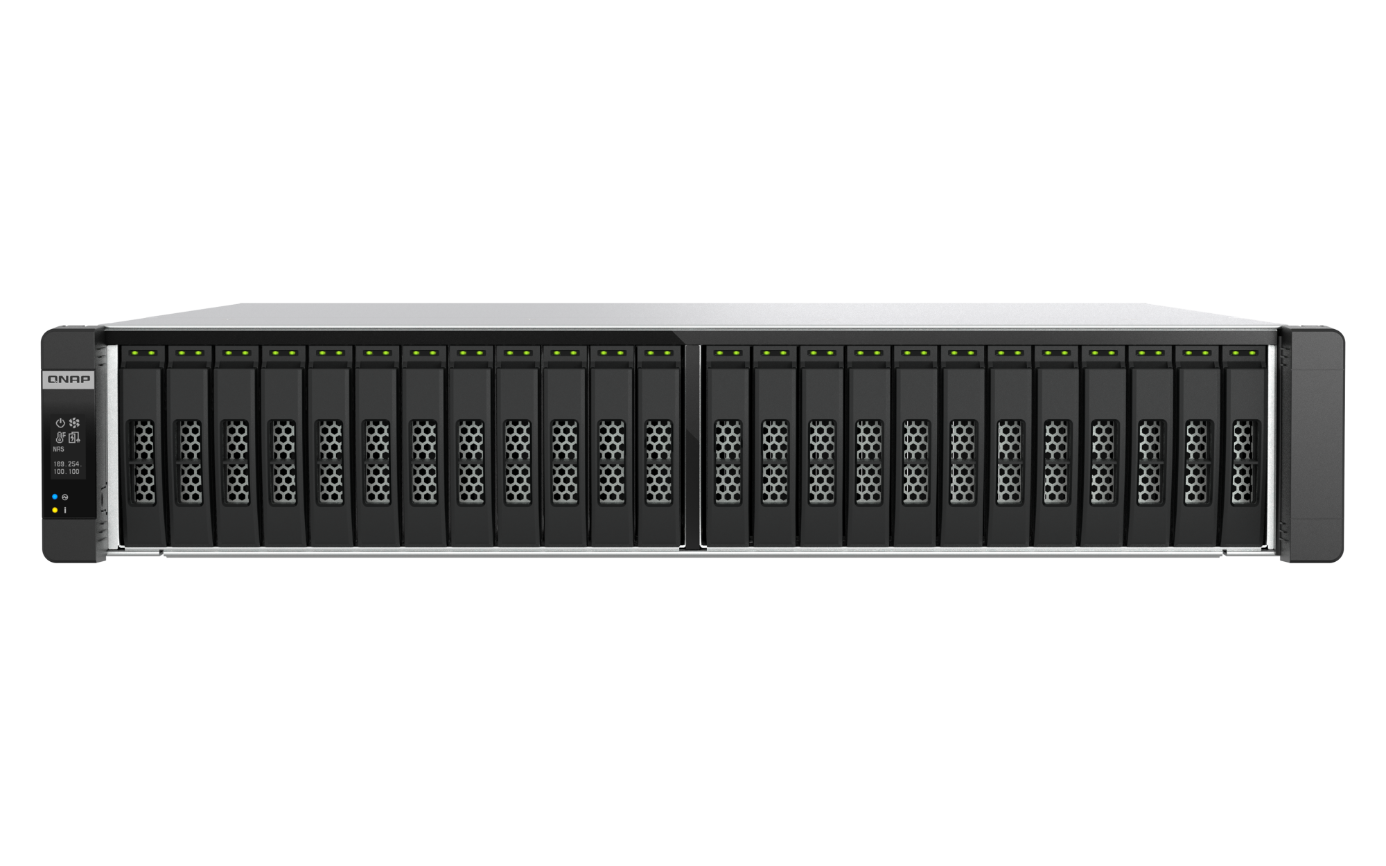 QNAP - 24-Bay 2U-Rackmont Enterprise NAS mit Dual-Controller, ZFS, 128 GB ECC-RAM - ES2486AFdc-2142IT-128G