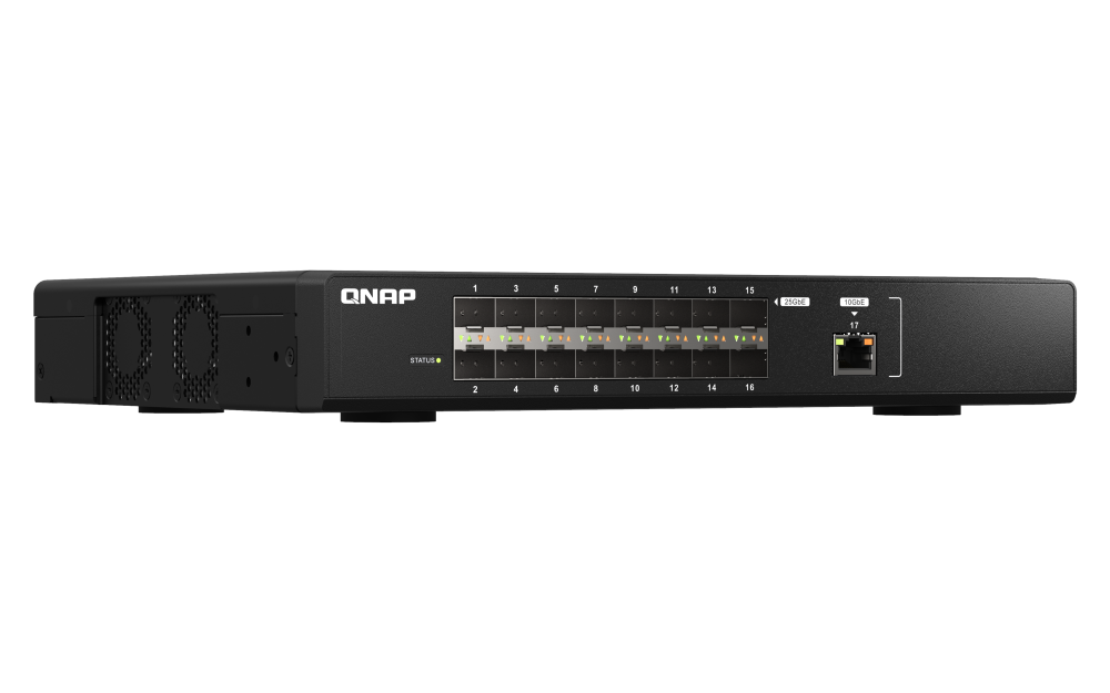 QNAP - 16 Port Ultra-High-Speed 25GbE Fiber Managed Switch - QSW-M5216-1T