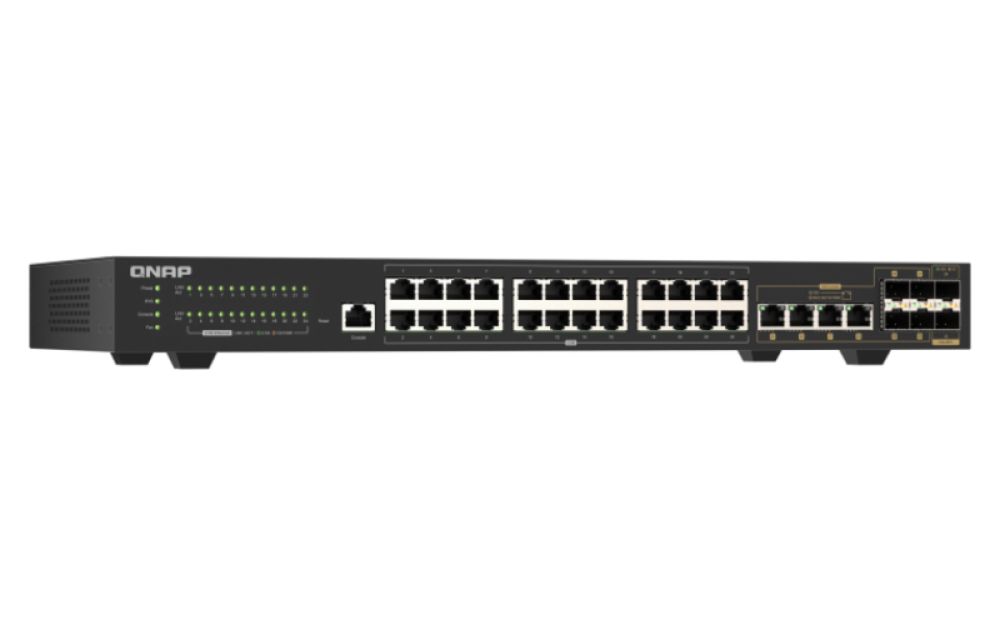 QNAP - 30 Port 2.5GbE/10GbE Managed Rackmount Switch mit 2.5 GbE BASE-T und 10GbE SFP+ Konnektivität - QSW-M2130-4C2S24T