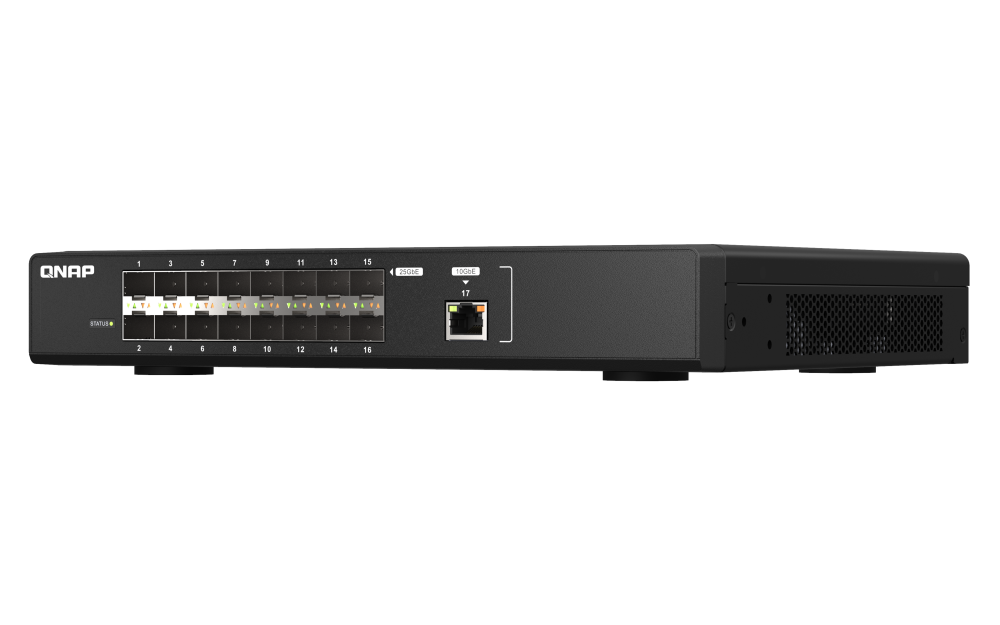 QNAP - 16 Port Ultra-High-Speed 25GbE Fiber Managed Switch - QSW-M5216-1T