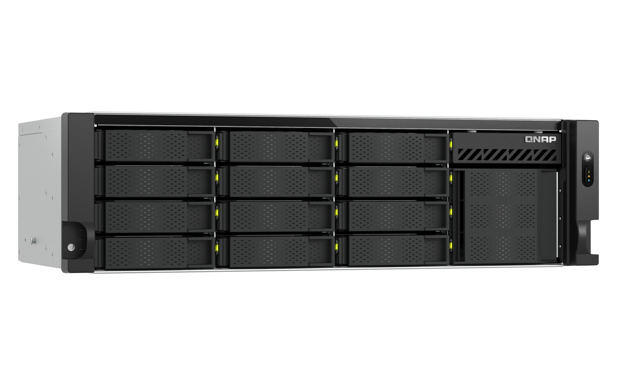 QNAP - 16-Bay Enterprise NAS mit Intel 8 Core CPU und 8GB RAM, Gehäuse mit kurzer Einbautiefe - TS-h1655XeU-RP-8G