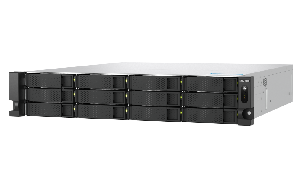 QNAP - NAS aziendale da 12 alloggiamenti, montabile su rack 2U, con processore AMD Ryzen 7 serie 7000 - TS-h1277AXU-RP-R7-32G