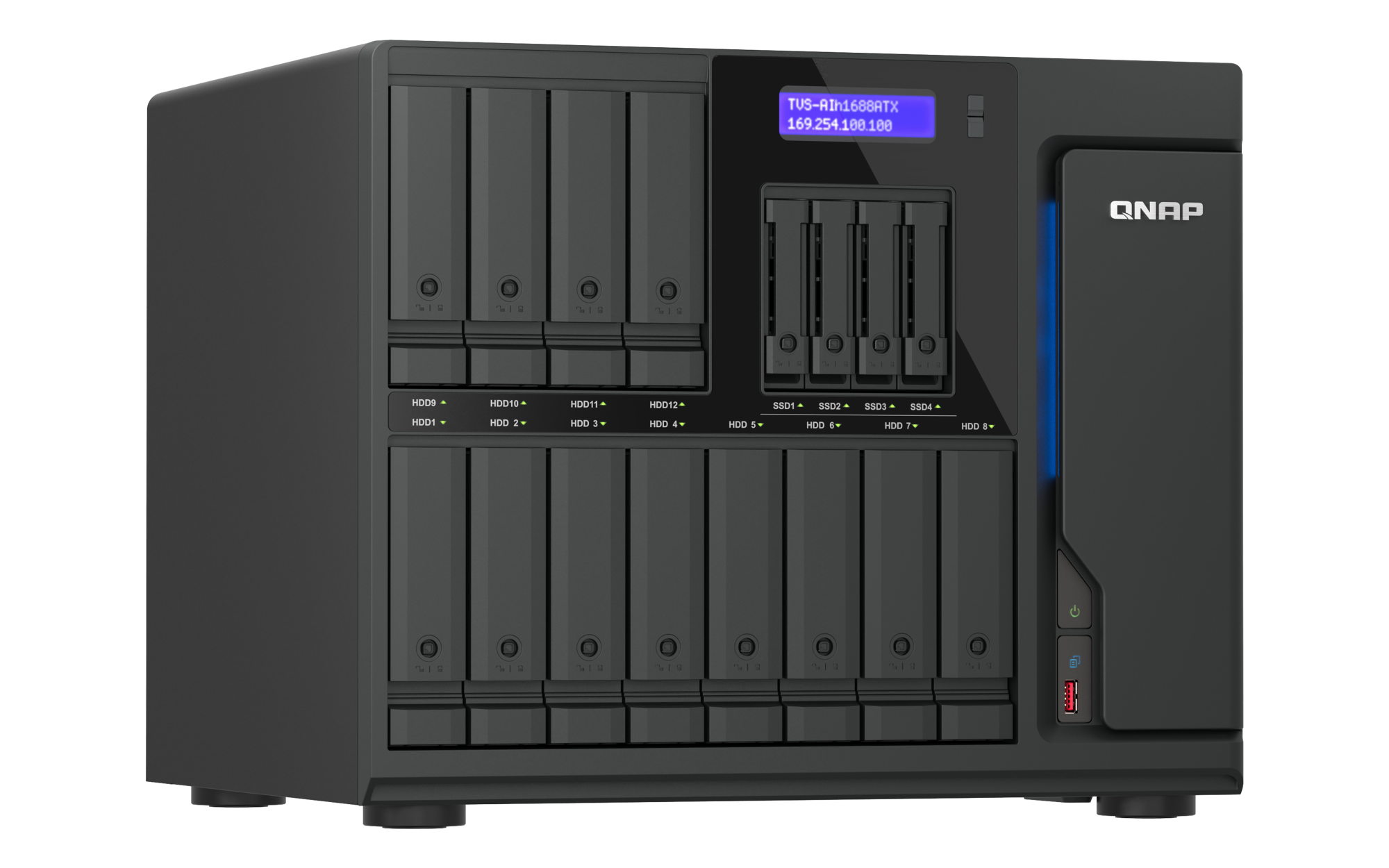 QNAP - 16-Bay Enterprise NAS mit Intel Core Ultra9 und 32 GB RAM - TVS-AIh1688X-U9-32