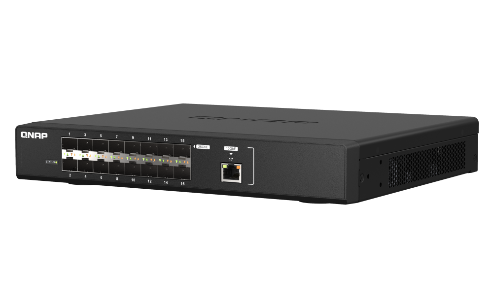 QNAP - 16 Port Ultra-High-Speed 25GbE Fiber Managed Switch - QSW-M5216-1T