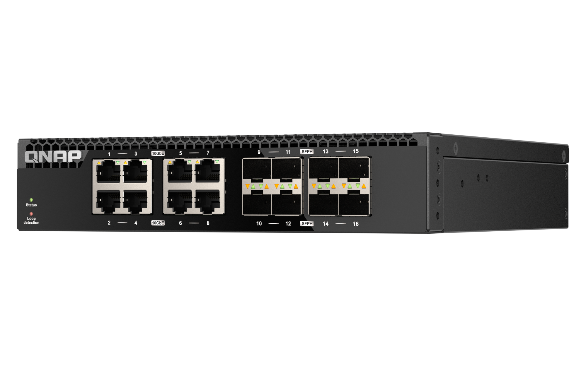 QNAP - 16 Port Unmanaged Rackmount Switch mit 10GbE und SFP+ Konnektivität - QSW-3216R-8S8T