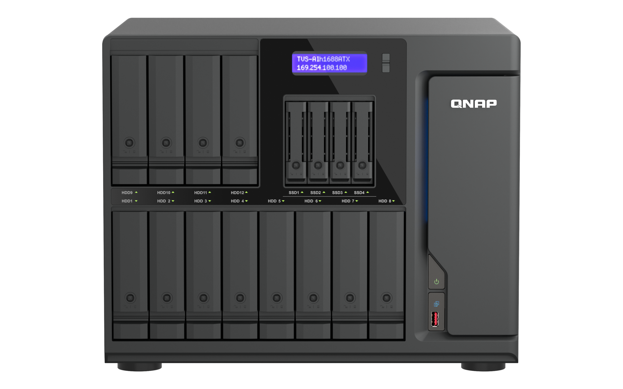 QNAP - 16-Bay Enterprise NAS mit Intel Core Ultra9 und 32 GB RAM - TVS-AIh1688X-U9-32