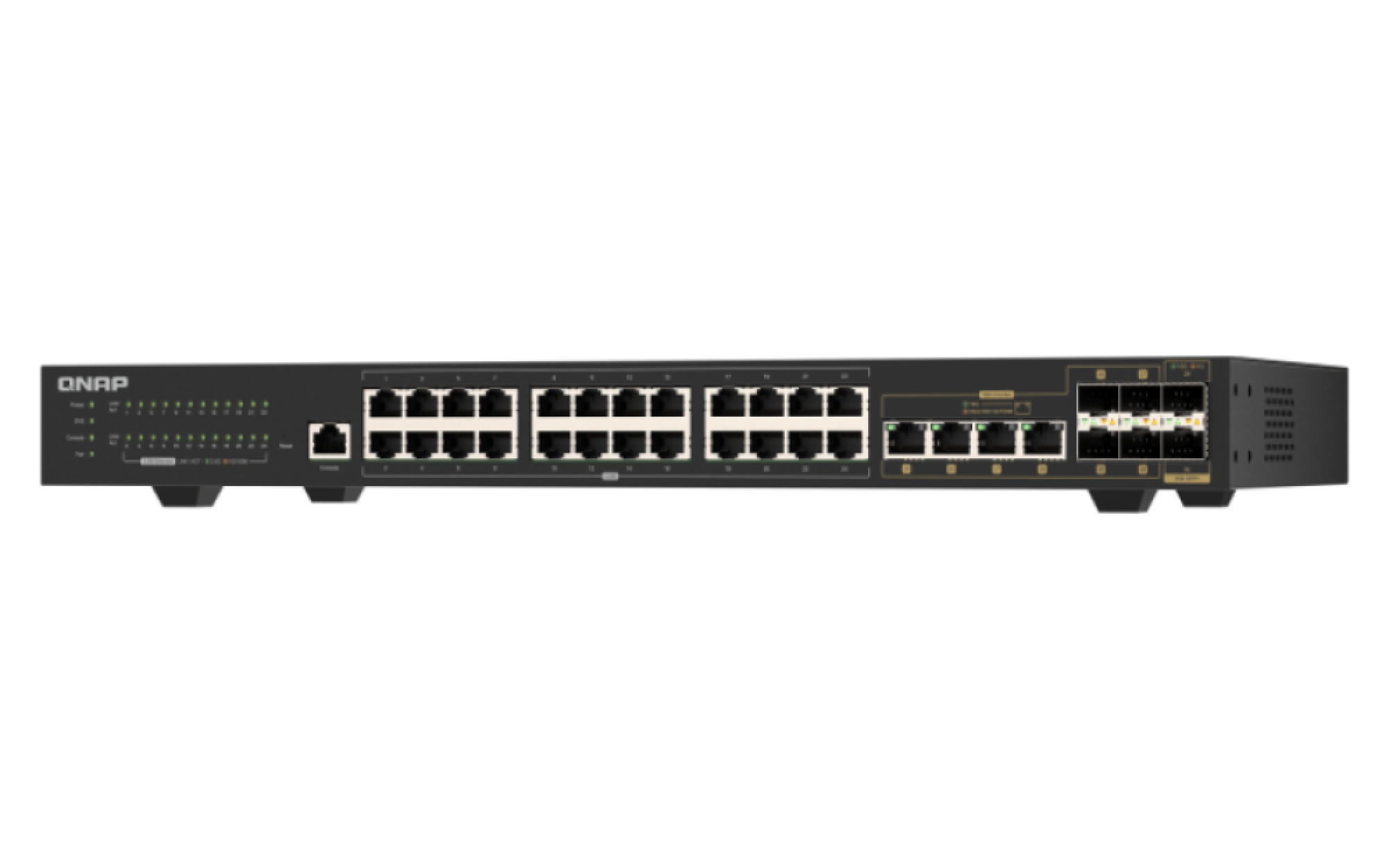 QNAP - 30 Port 2.5GbE/10GbE Managed Rackmount Switch mit 2.5 GbE BASE-T und 10GbE SFP+ Konnektivität - QSW-M2130-4C2S24T
