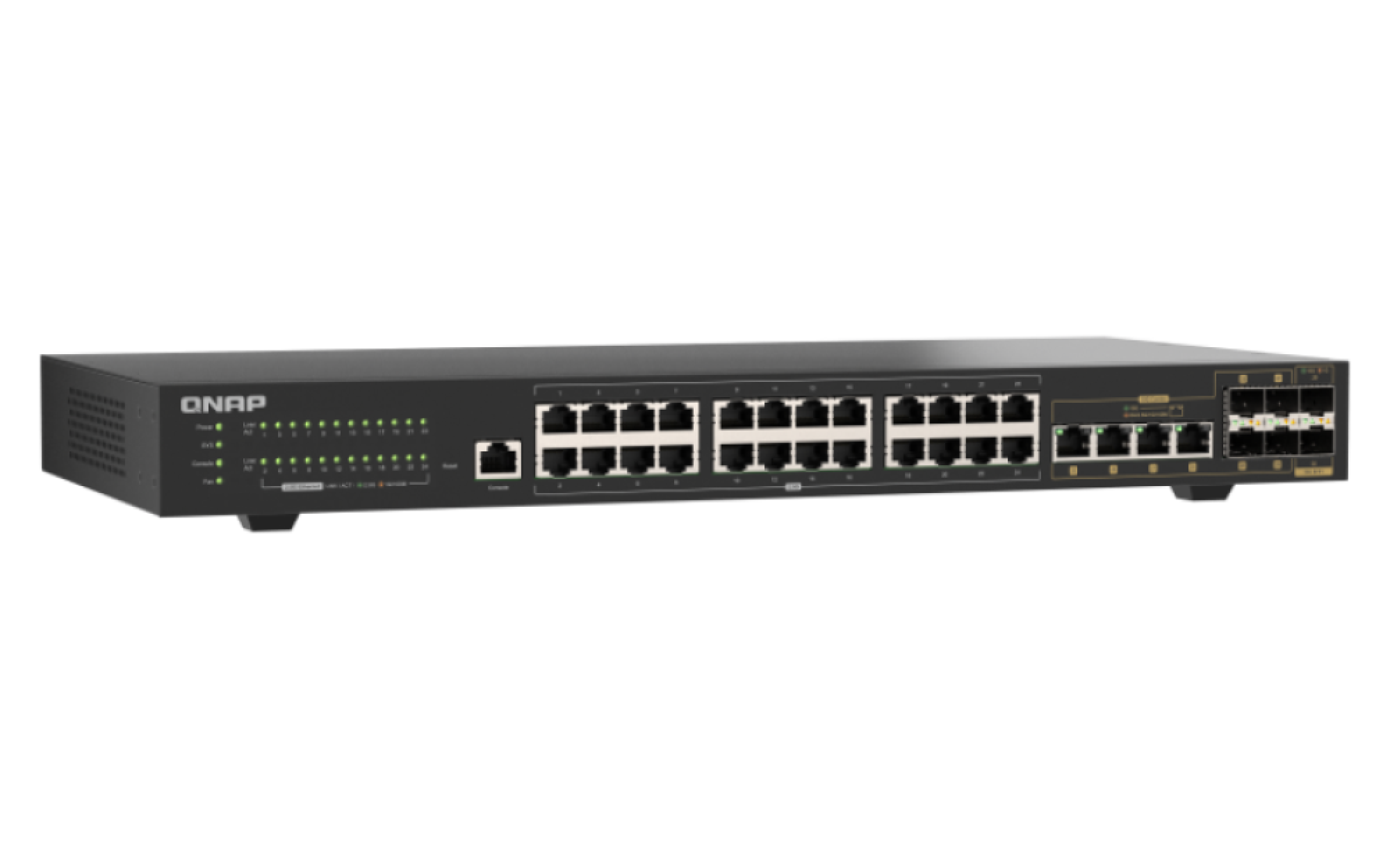 QNAP - 30 Port 2.5GbE/10GbE Managed Rackmount Switch mit 2.5 GbE BASE-T und 10GbE SFP+ Konnektivität - QSW-M2130-4C2S24T