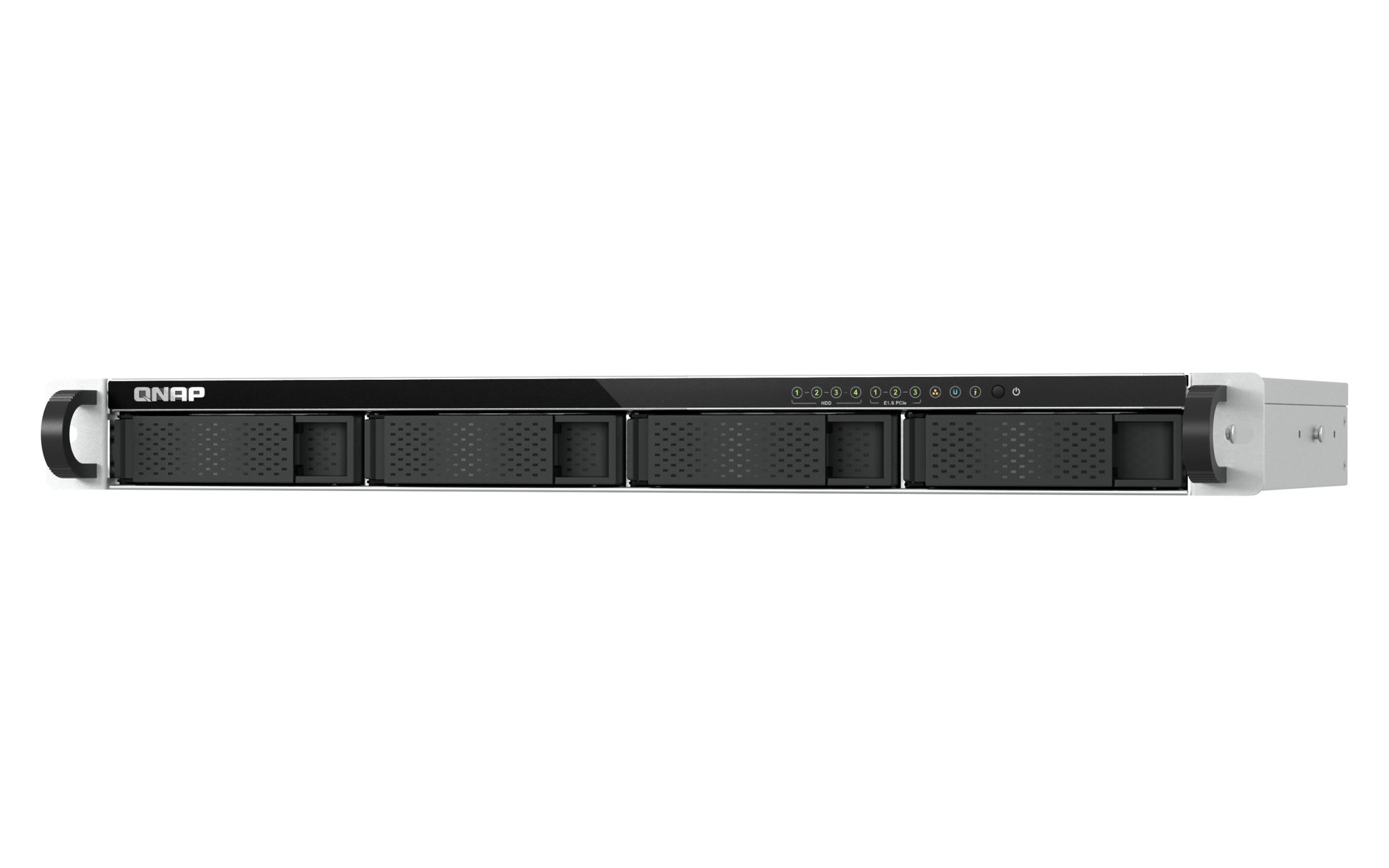 QNAP - 4-Bay 1U Rackmount NAS, E1.S/M.2 PCIe NVMe, für kleine Racks - TS-h765eU-8G