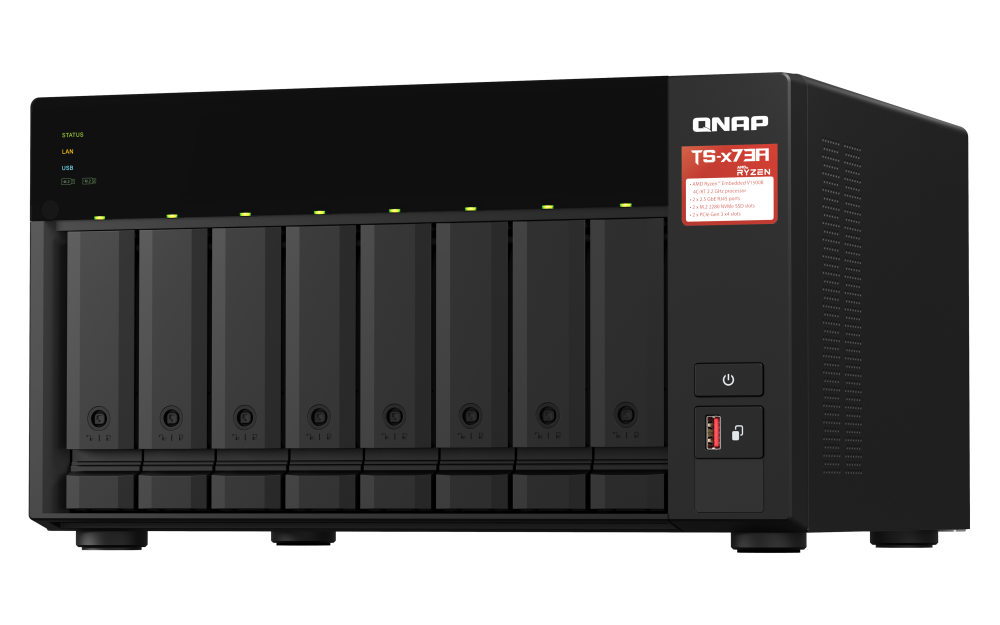 QNAP - Bundle 4-Bay NAS und 5 Port Switch mit Ryzen Power & 2.5GbE - TS-473A-SW5T
