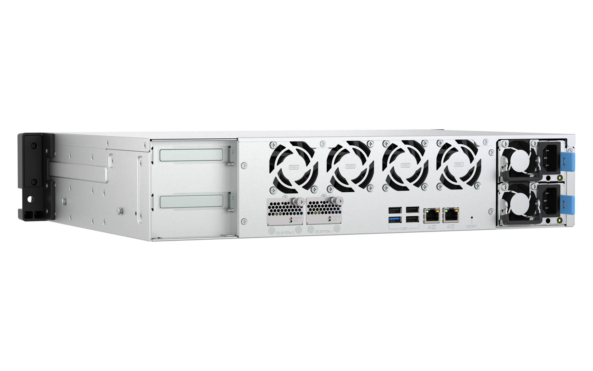 QNAP - 10-Bay Enterprise NAS mit Intel 4 Core CPU und 8GB RAM, Gehäuse mit kurzer Einbautiefe - TS-h1065eU-RP-8G