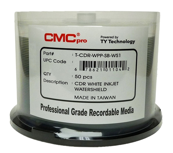CD-R 'WaterShield' 700MB – Hochglanz-Oberfläche für wasserfeste Inkjet-Drucke