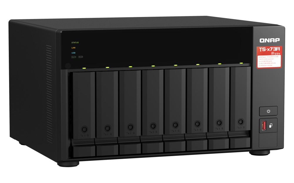 QNAP - Bundle 4-Bay NAS und 5 Port Switch mit Ryzen Power & 2.5GbE - TS-473A-SW5T