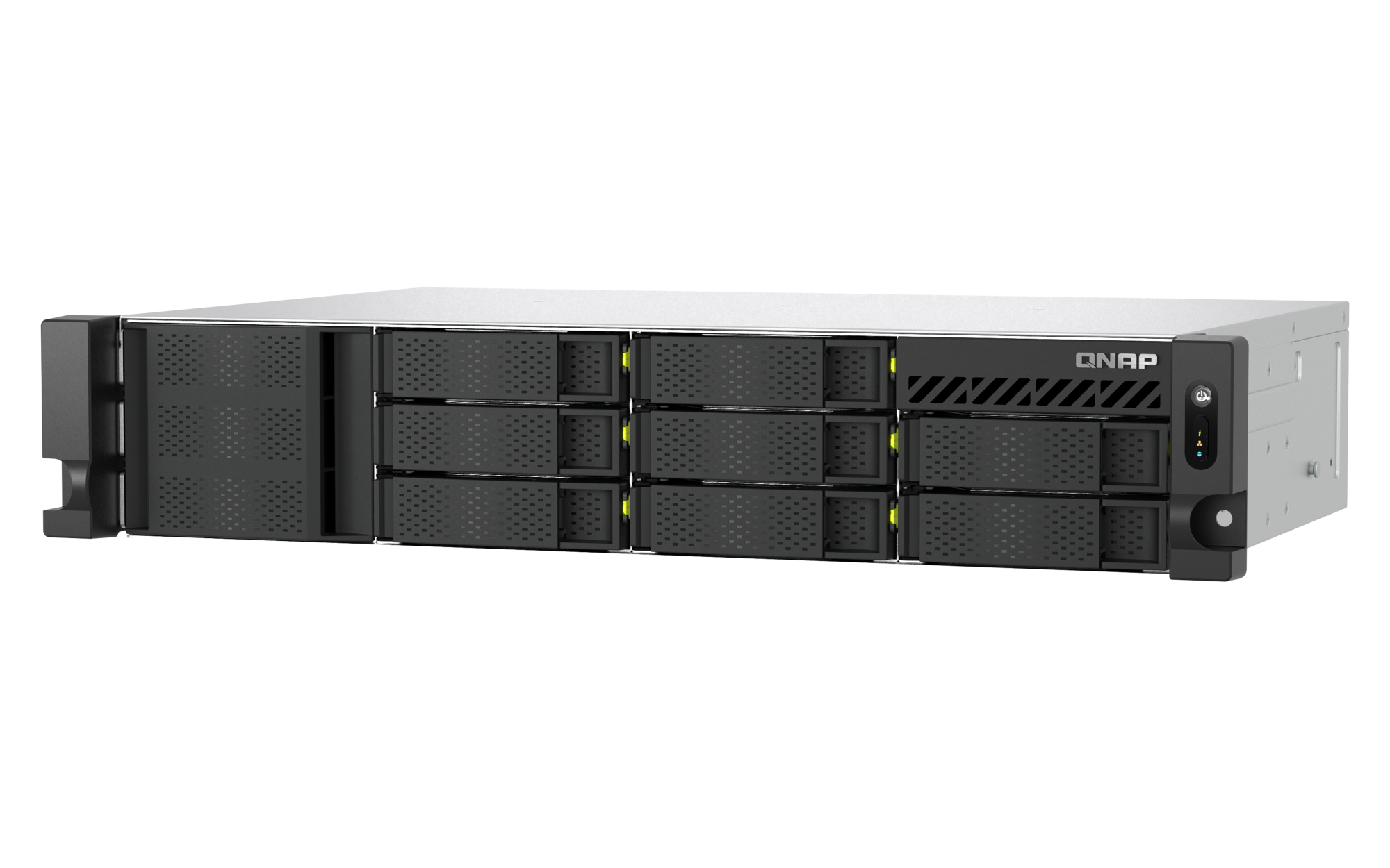 QNAP - 10-Bay Enterprise NAS mit Intel 4 Core CPU und 8GB RAM, Gehäuse mit kurzer Einbautiefe - TS-h1065eU-RP-8G