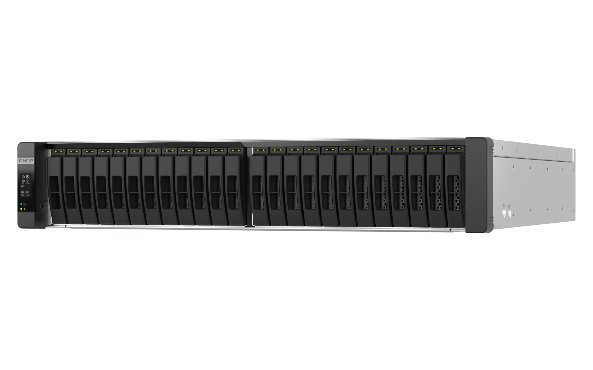 QNAP - 24-Bay 2U-Rackmont Enterprise NAS mit Dual-Controller, ZFS, 128 GB ECC-RAM - ES2486AFdc-2142IT-128G